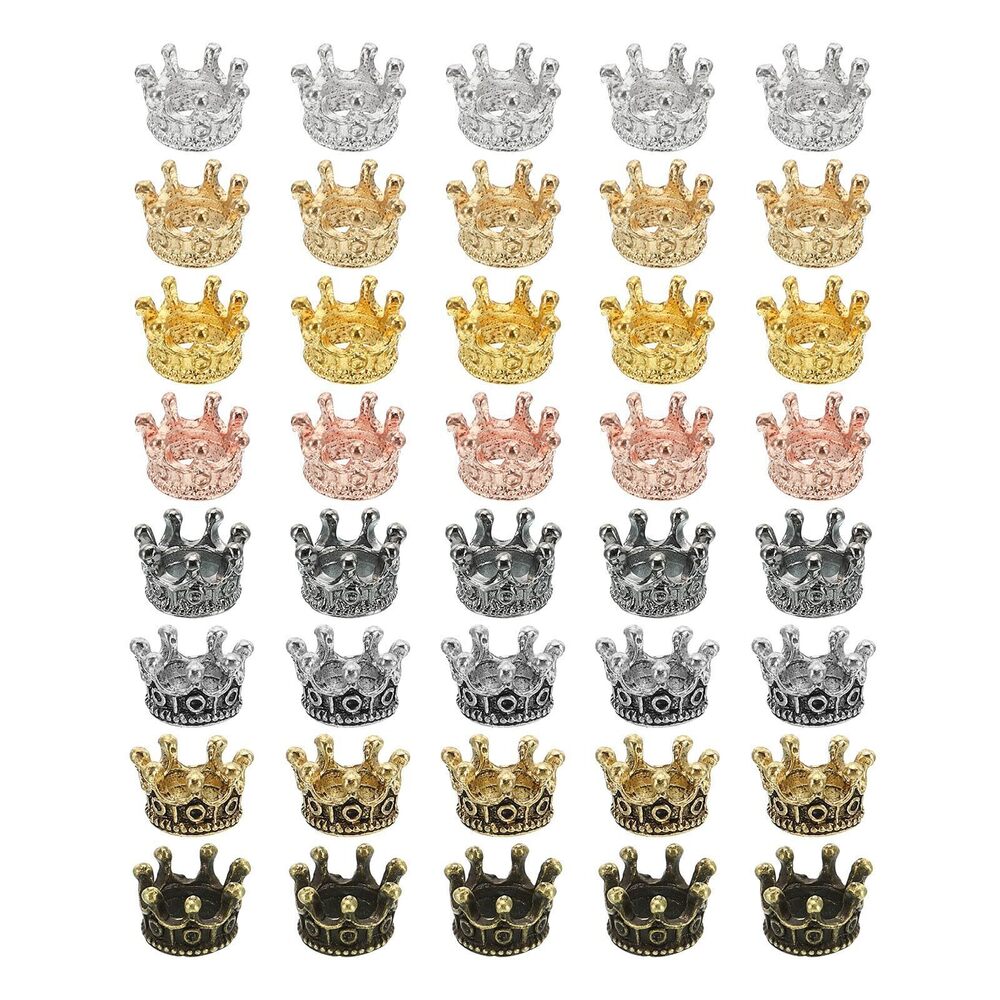 7093 King Crown Charm, 100Pcs Alloy Crown Beads Charm Necklace Earring